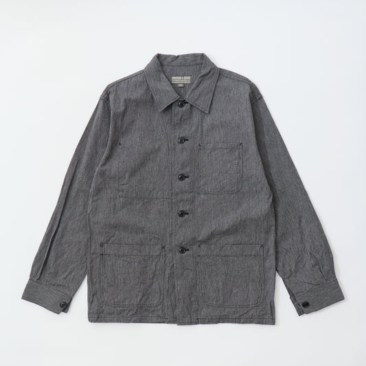 EMPIRE & SONS COVERALL WORK JACKET - 7.5oz SALT AND PEPPER CHAMBRAY