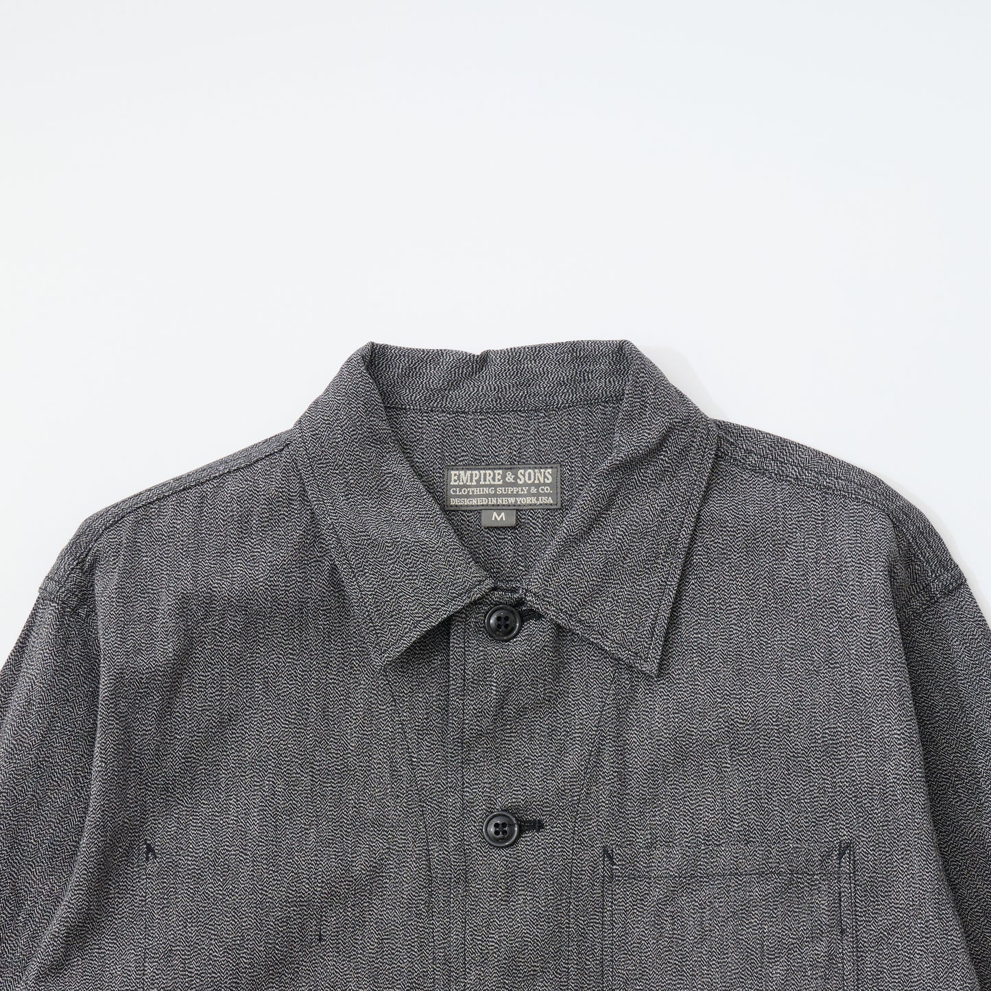 EMPIRE & SONS COVERALL WORK JACKET - 7.5oz SALT AND PEPPER CHAMBRAY
