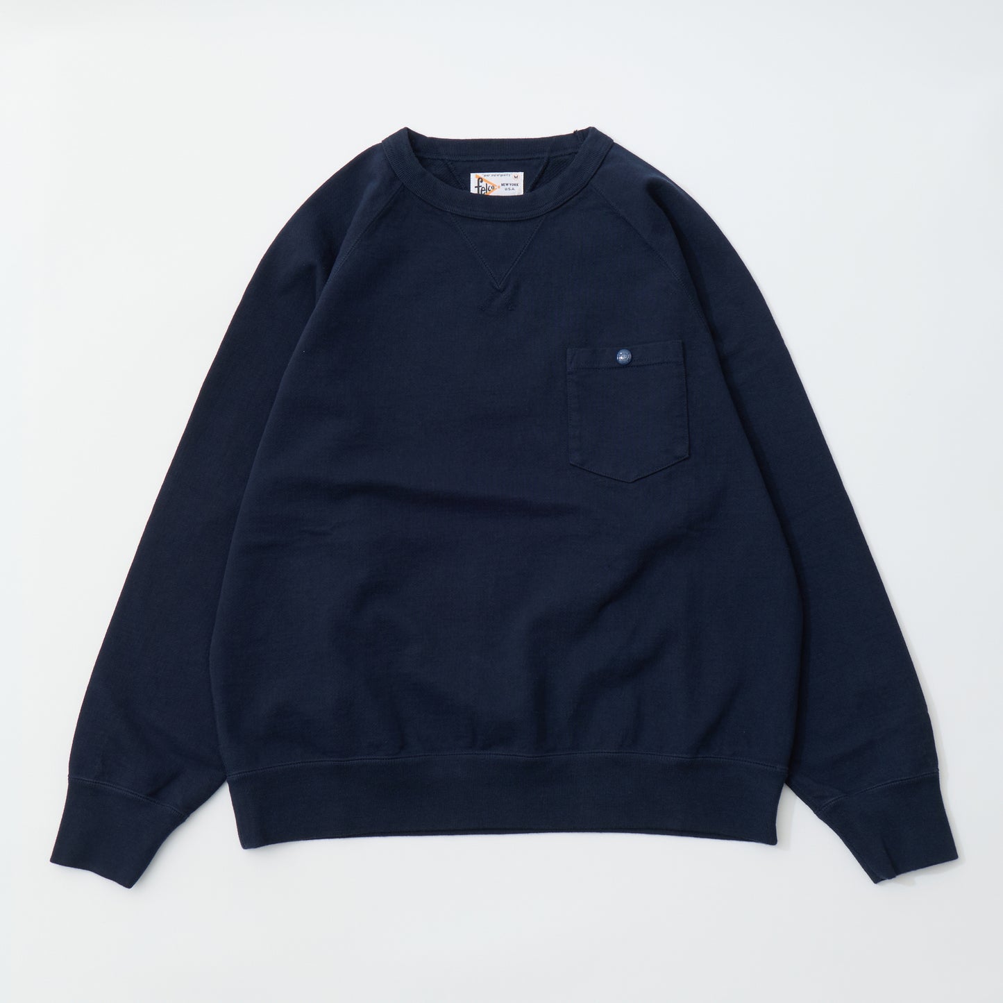 FELCO AGING COLLECTION - 16oz HARD INLAY ALL SEAM RAGLAN V GUSSET CREW W/ CHEST SNAP POCKET - 3 COLORS