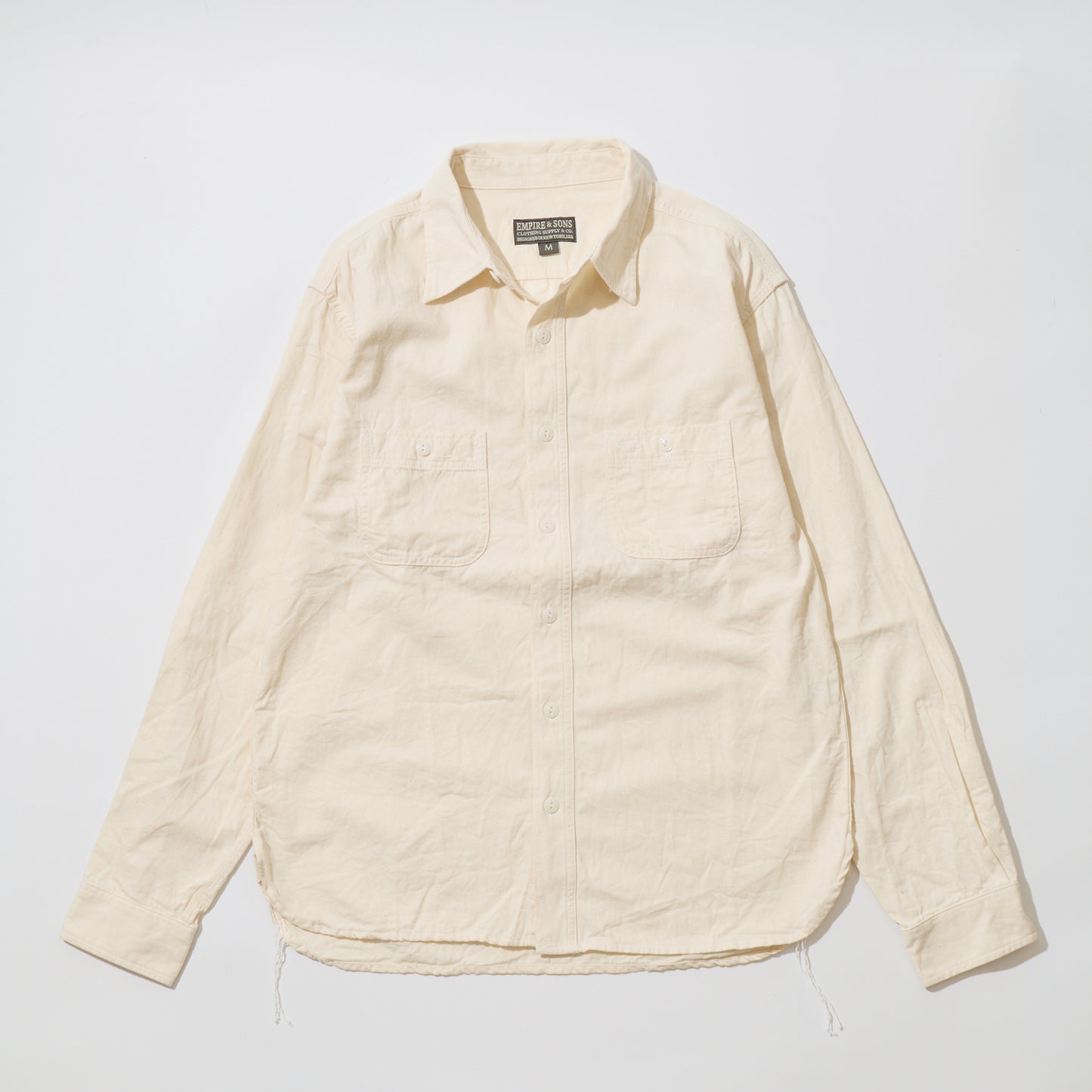 EMPIRE & SONS L/S WORK SHIRT 6oz SLUB DENIM - NATURAL