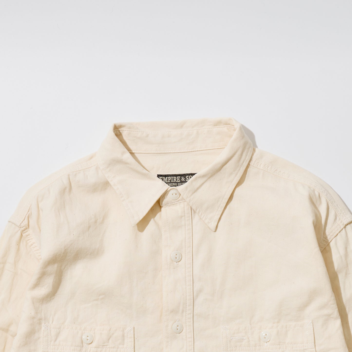 EMPIRE & SONS L/S WORK SHIRT 6oz SLUB DENIM - NATURAL