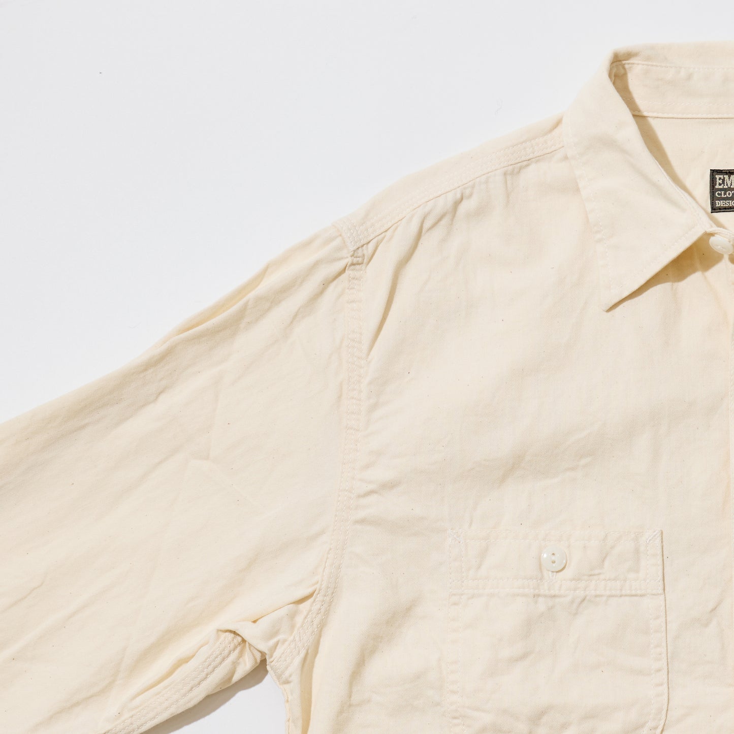 EMPIRE & SONS L/S WORK SHIRT 6oz SLUB DENIM - NATURAL