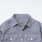 EMPIRE & SONS L/S UTILITY WORK SHIRT COTTON LINEN GINGHAM CHECK - BLUE