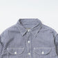EMPIRE & SONS L/S UTILITY WORK SHIRT COTTON LINEN GINGHAM CHECK - BLUE