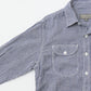 EMPIRE & SONS L/S UTILITY WORK SHIRT COTTON LINEN GINGHAM CHECK - BLUE