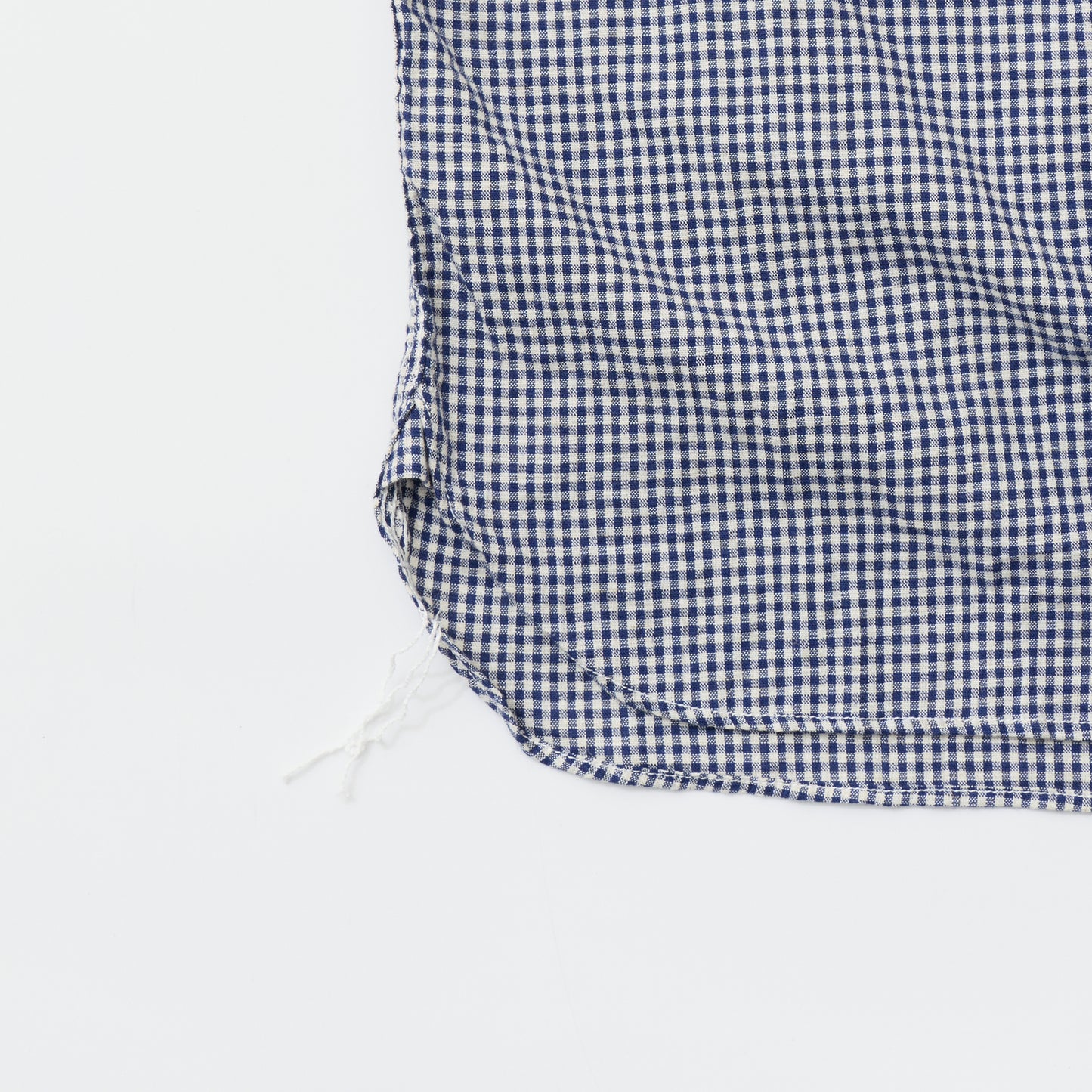EMPIRE & SONS L/S UTILITY WORK SHIRT COTTON LINEN GINGHAM CHECK - BLUE