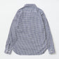 EMPIRE & SONS L/S UTILITY WORK SHIRT COTTON LINEN GINGHAM CHECK - BLUE
