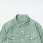 EMPIRE & SONS L/S UTILITY WORK SHIRT COTTON LINEN GINGHAM CHECK - GREEN
