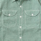 EMPIRE & SONS L/S UTILITY WORK SHIRT COTTON LINEN GINGHAM CHECK - GREEN
