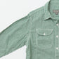 EMPIRE & SONS L/S UTILITY WORK SHIRT COTTON LINEN GINGHAM CHECK - GREEN
