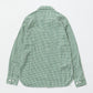 EMPIRE & SONS L/S UTILITY WORK SHIRT COTTON LINEN GINGHAM CHECK - GREEN