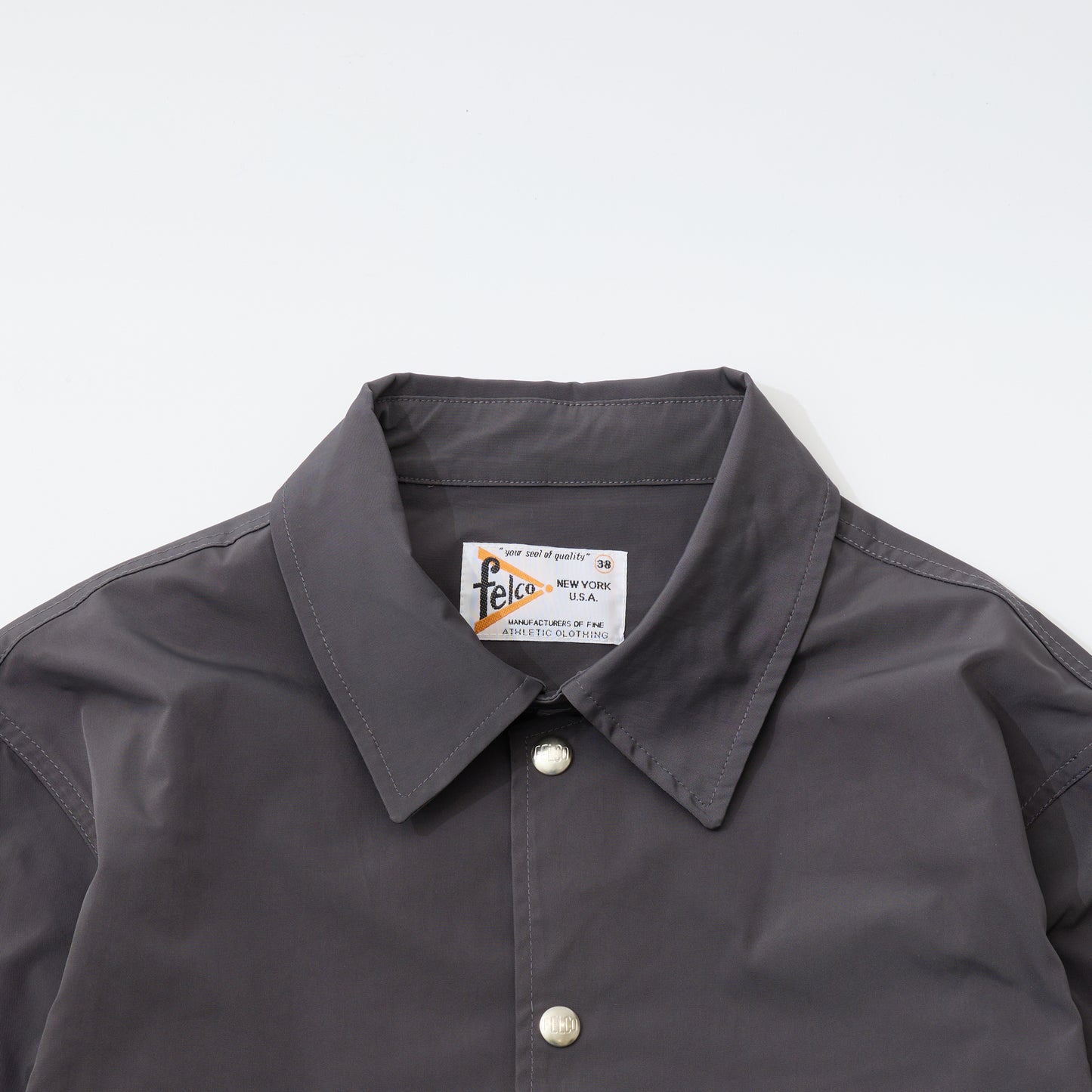 FELCO CLASSIC FIT SET IN SLEEVE UNLINED COACH JACKET SNAP BUTTON FRONT - 2 COLORS