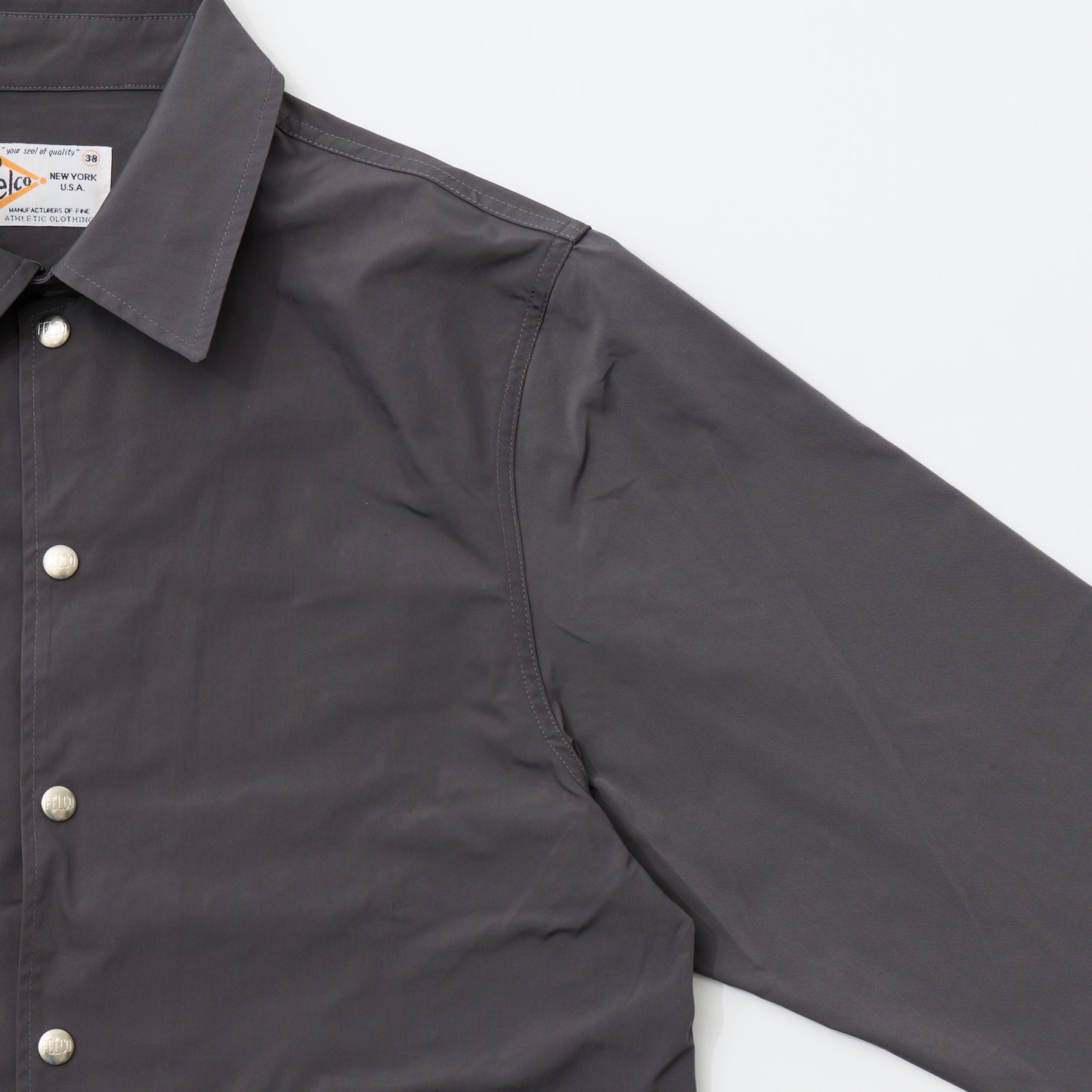 FELCO CLASSIC FIT SET IN SLEEVE UNLINED COACH JACKET SNAP BUTTON FRONT - 2 COLORS