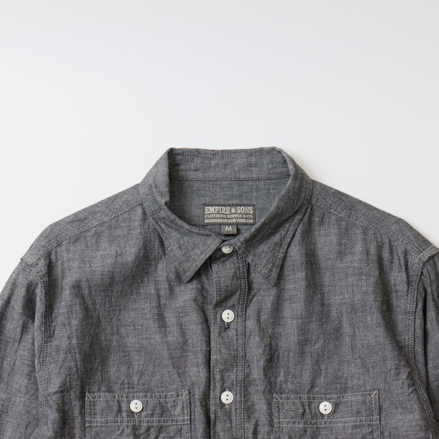 EMPIRE & SONS L/S WORK SHIRT VINTAGE BLACK CHAMBRAY