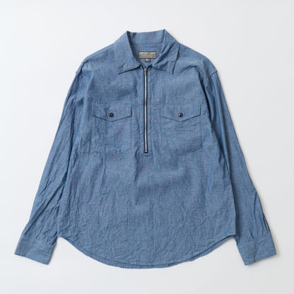 EMPIRE & SONS HALF ZIP WORK SHIRT - CHAMBRAY