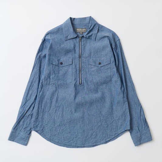 EMPIRE & SONS HALF ZIP WORK SHIRT - CHAMBRAY