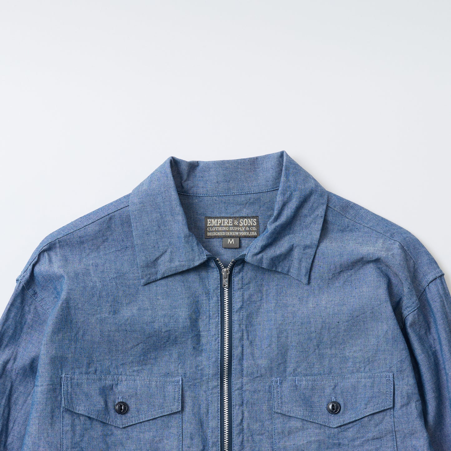 EMPIRE & SONS HALF ZIP WORK SHIRT - CHAMBRAY