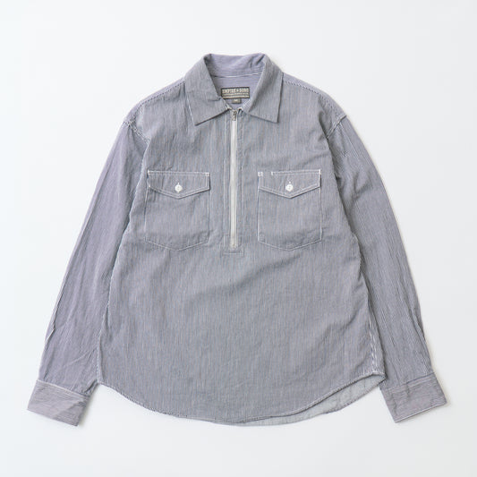 EMPIRE & SONS HALF ZIP WORK SHIRT - HICKORY STRIPE