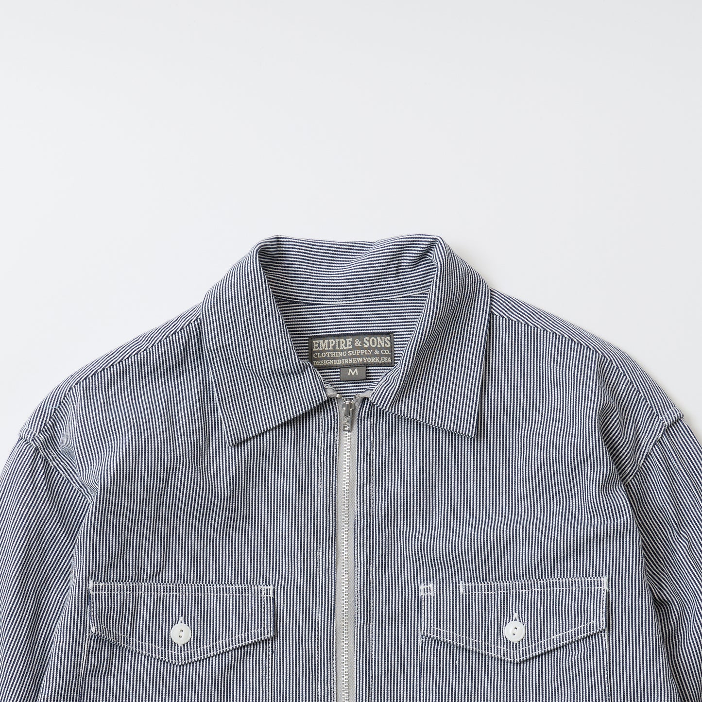EMPIRE & SONS HALF ZIP WORK SHIRT - HICKORY STRIPE