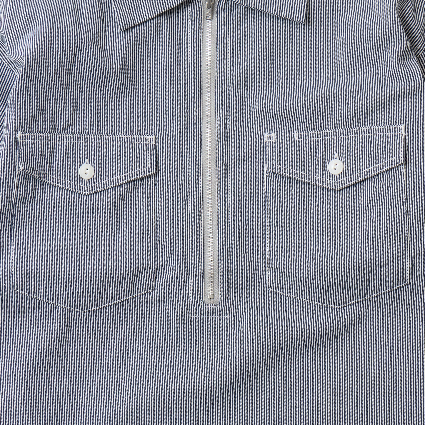 EMPIRE & SONS HALF ZIP WORK SHIRT - HICKORY STRIPE