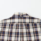 KEATON CHASE USA S/S PULLOVER BD SHIRT COTTON LINEN MADRAS CHECK - NAVY