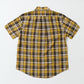 KEATON CHASE USA S/S PULLOVER BD SHIRT COTTON LINEN MADRAS CHECK - YELLOW