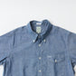 KEATON CHASE USA S/S CLASSIC FIT FULLOPEN B/D SHIRT - 5oz INDIGO CHAMBRAY