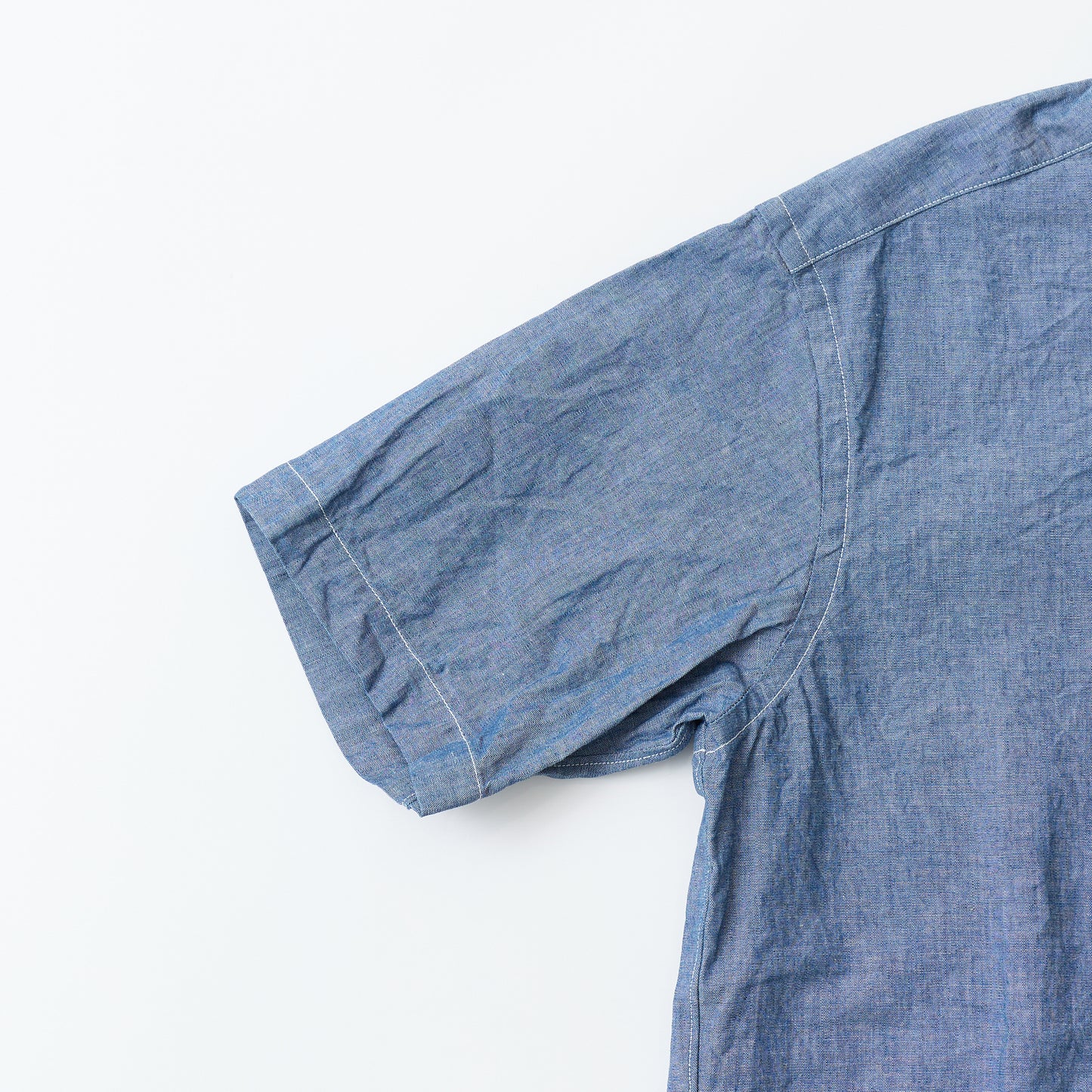 KEATON CHASE USA S/S CLASSIC FIT FULLOPEN B/D SHIRT - 5oz INDIGO CHAMBRAY