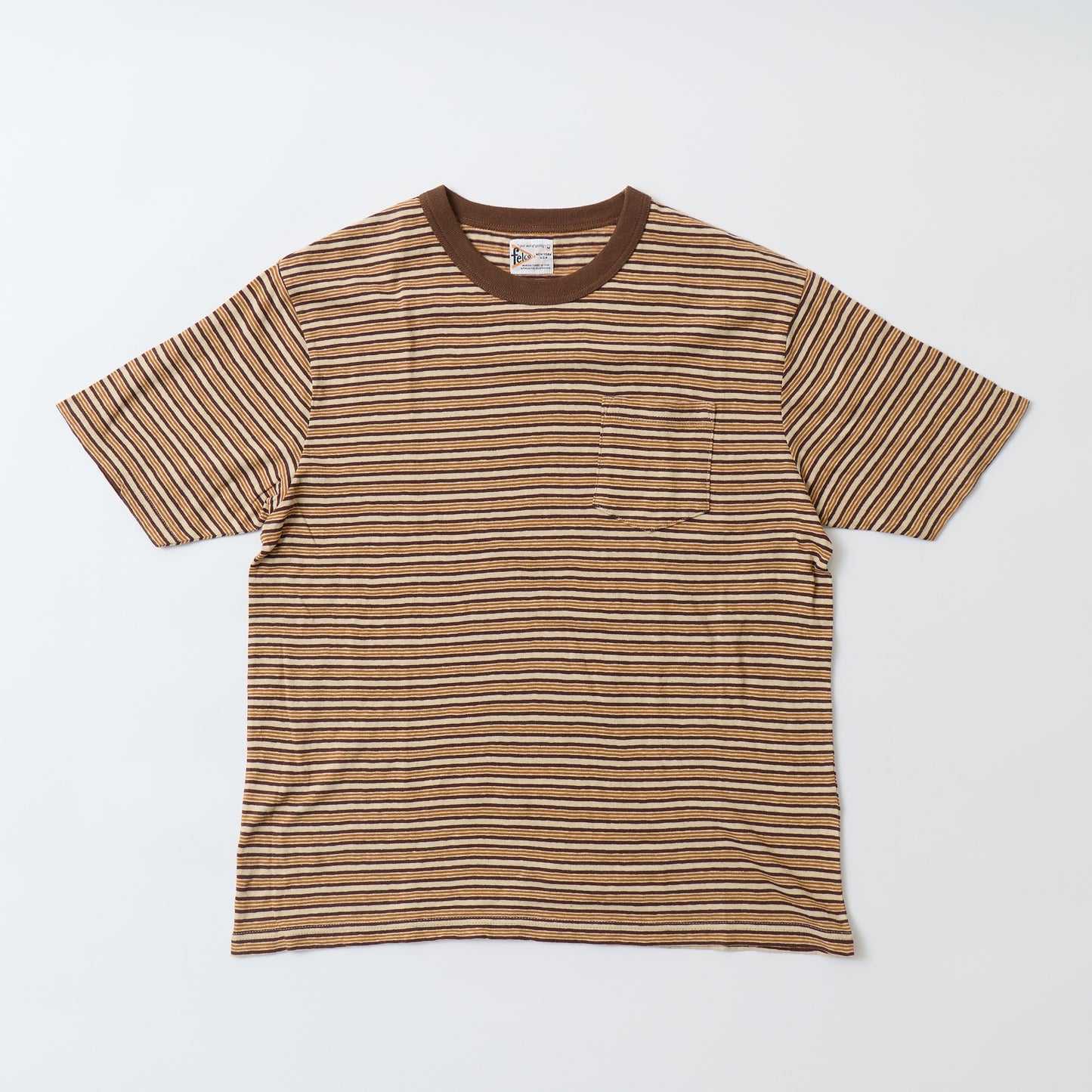 FELCO S/S CREW POCKET TEE - OLD PAPER STRIPE