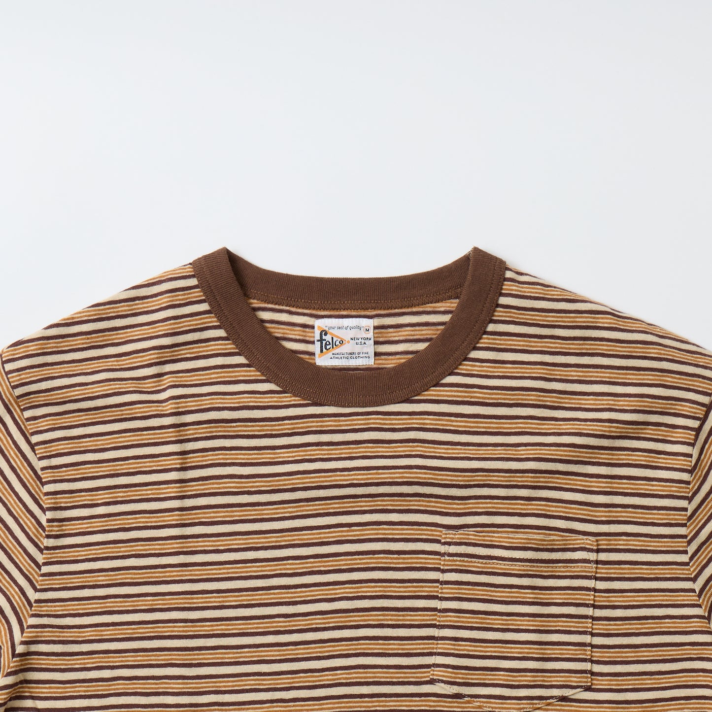 FELCO S/S CREW POCKET TEE - OLD PAPER STRIPE