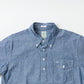 KEATON CHASE USA S/S CLASSIC FIT PULLOVER B/D SHIRT - 5oz INDIGO CHAMBRAY