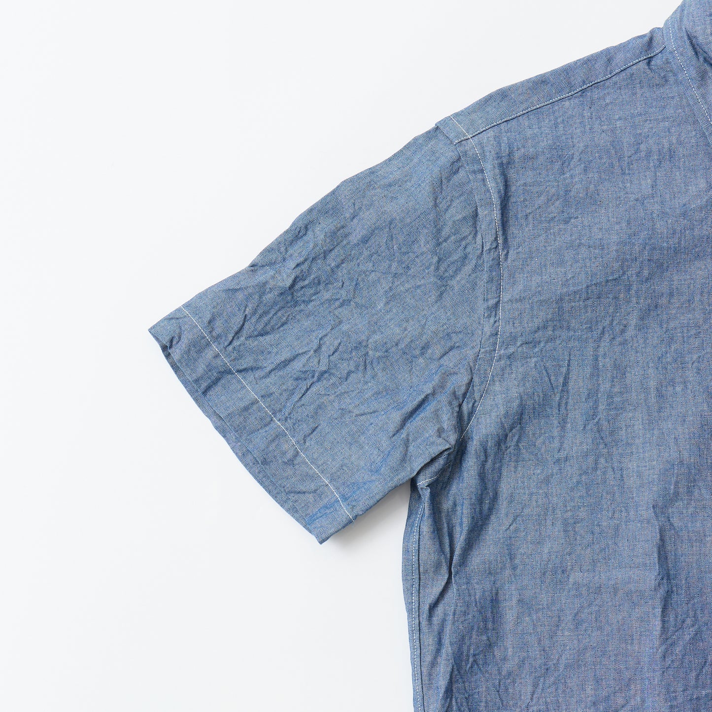 KEATON CHASE USA S/S CLASSIC FIT PULLOVER B/D SHIRT - 5oz INDIGO CHAMBRAY