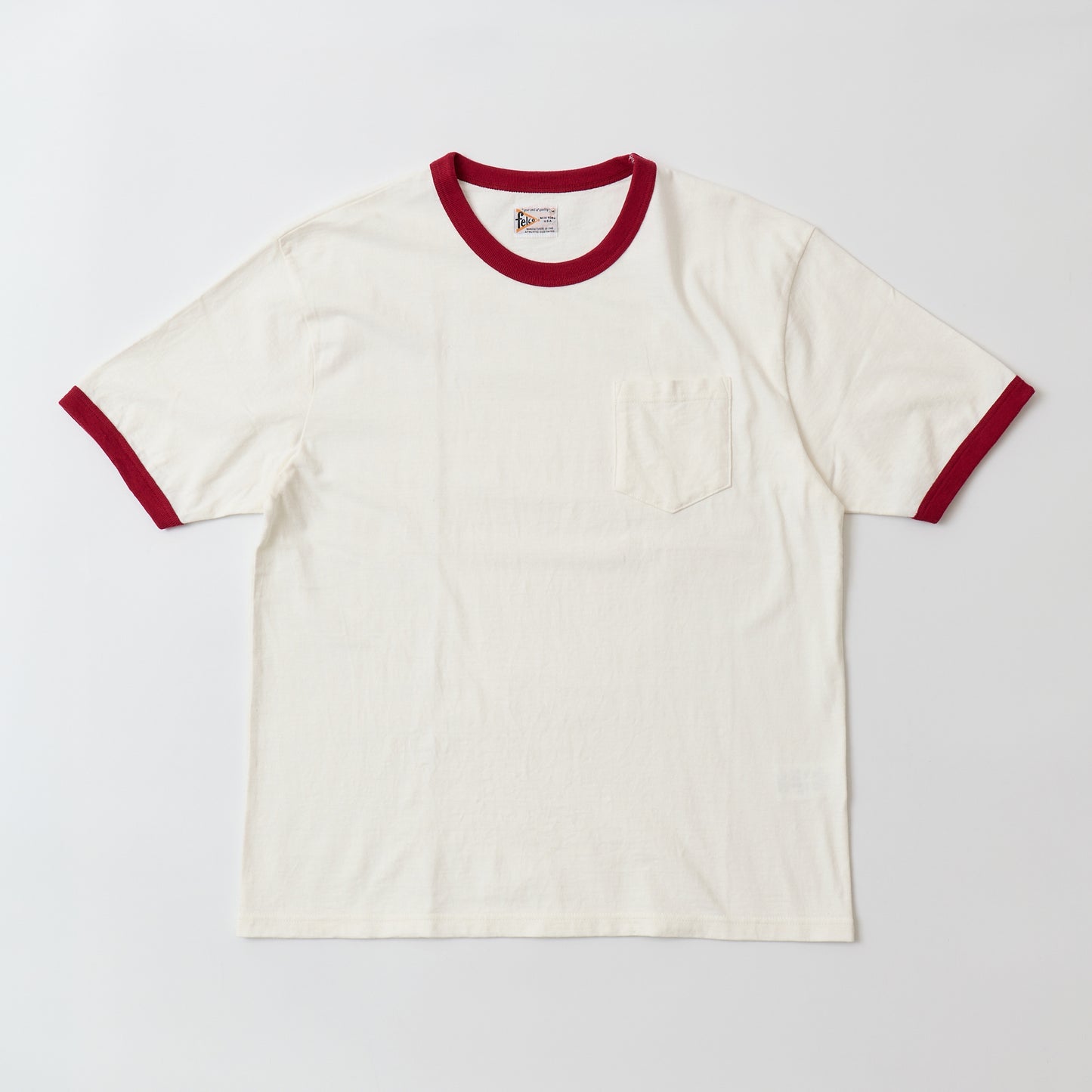 FELCO S/S RINGER POCKET TEE 8812 VINTAGE JERSEY - WHITE