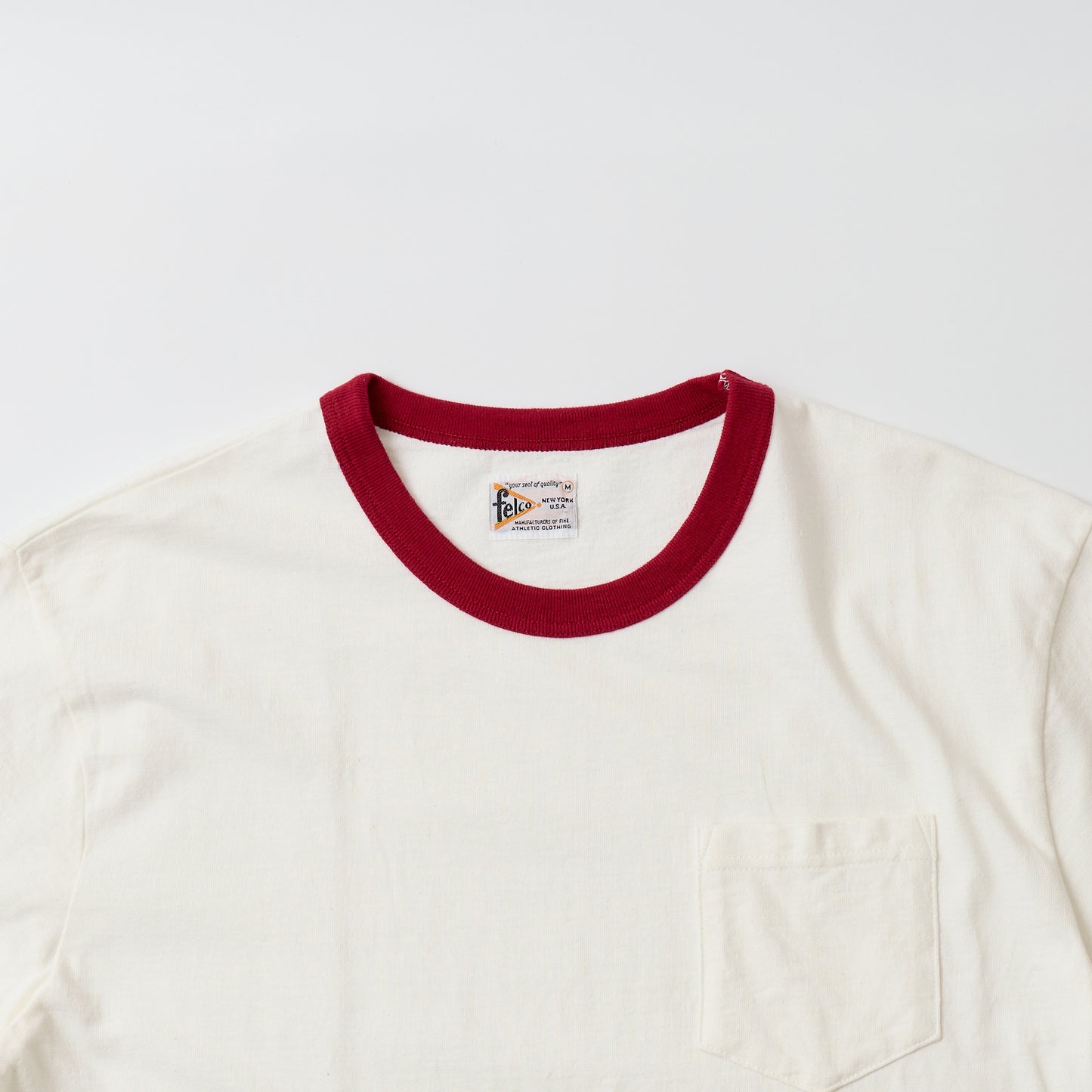 FELCO S/S RINGER POCKET TEE 8812 VINTAGE JERSEY - WHITE