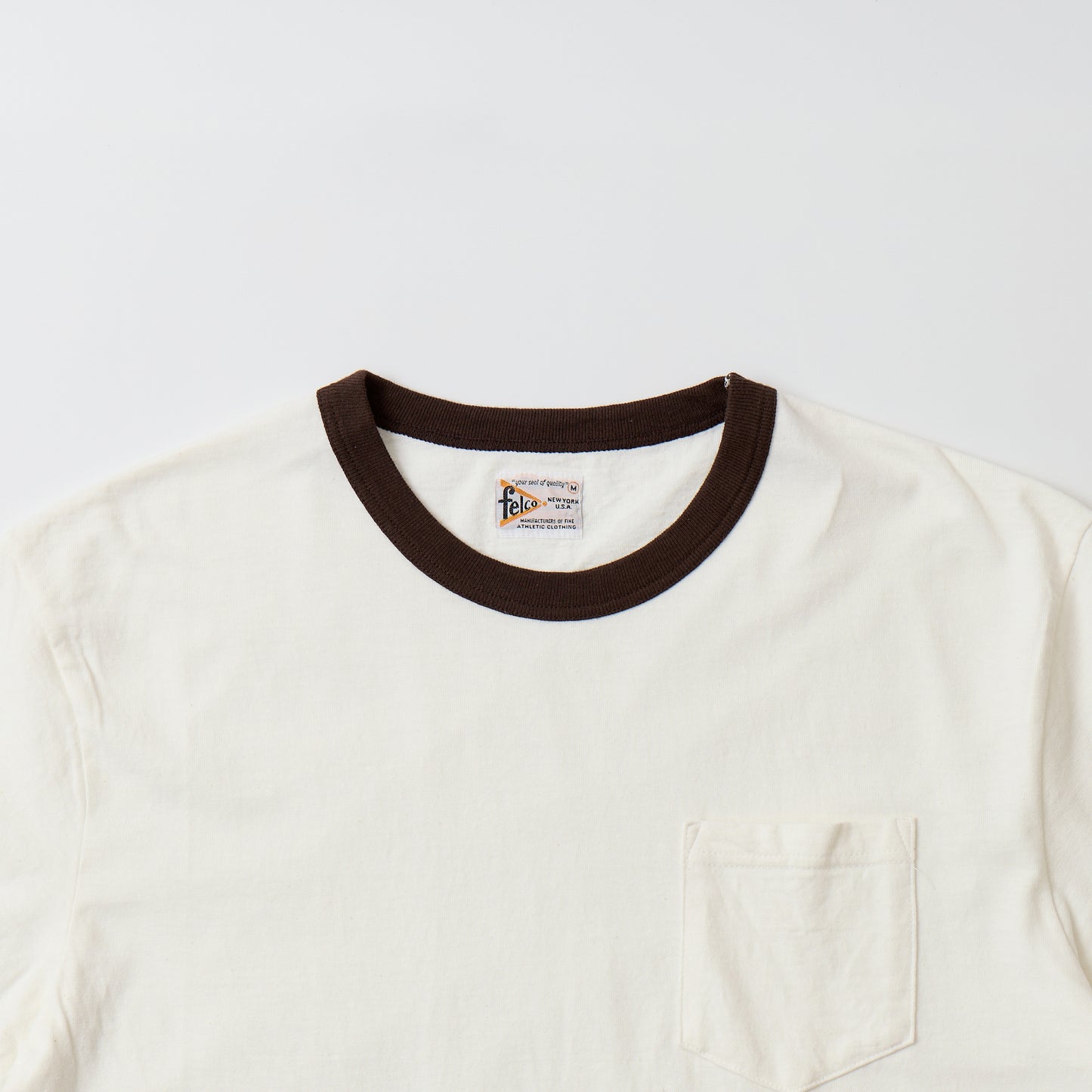 FELCO S/S RINGER POCKET TEE 8812 VINTAGE JERSEY - WHITE
