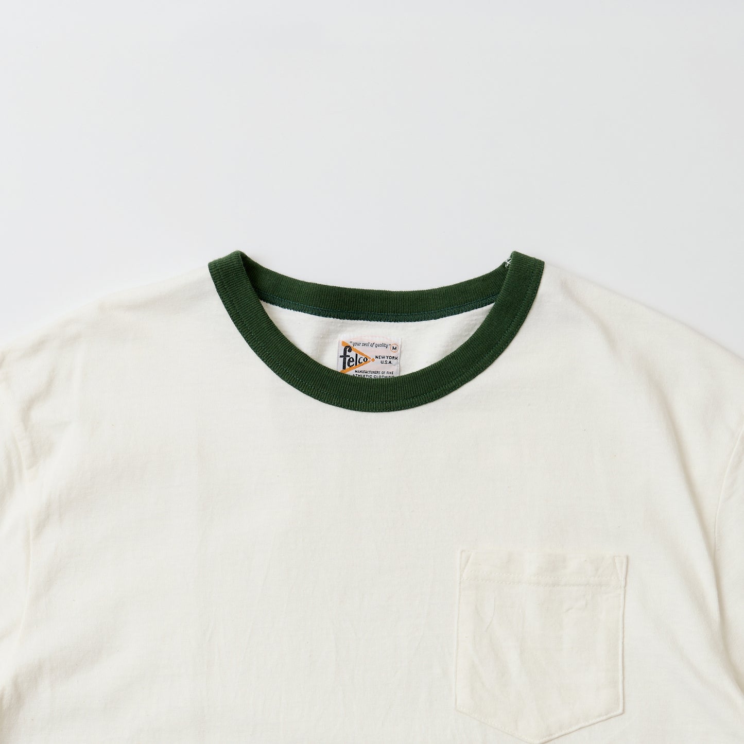 FELCO S/S RINGER POCKET TEE 8812 VINTAGE JERSEY - WHITE