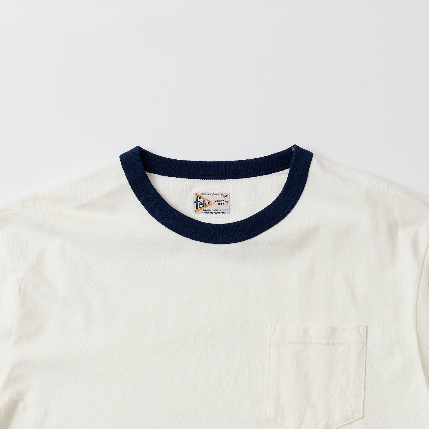 FELCO S/S RINGER POCKET TEE 8812 VINTAGE JERSEY - WHITE