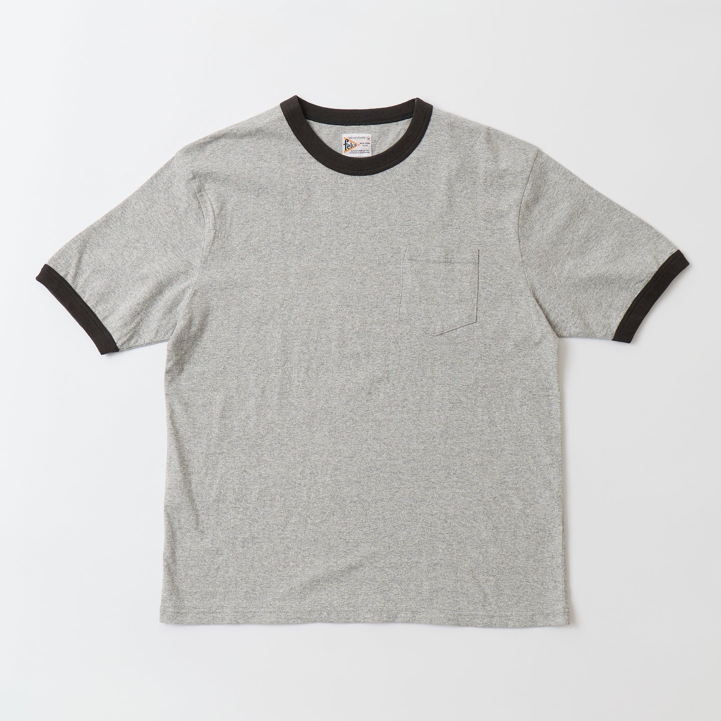 FELCO S/S RINGER POCKET TEE 8812 VINTAGE JERSEY - TWISTED GREY