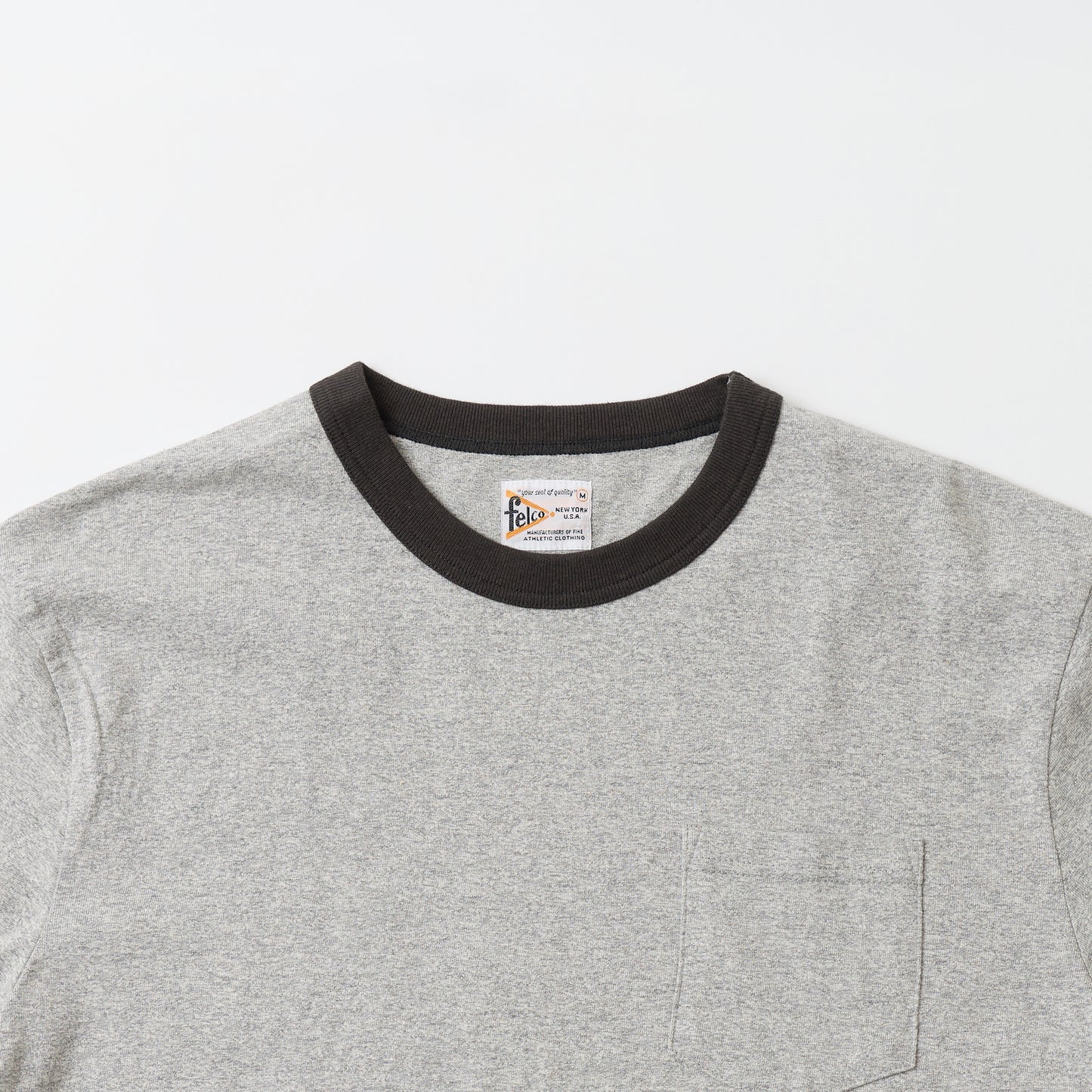 FELCO S/S RINGER POCKET TEE 8812 VINTAGE JERSEY - TWISTED GREY