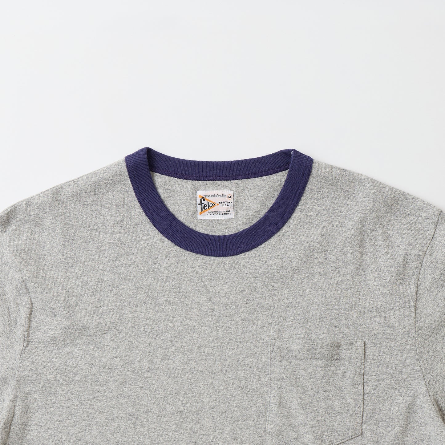 FELCO S/S RINGER POCKET TEE 8812 VINTAGE JERSEY - TWISTED GREY
