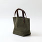 HERITAGE LEATHER MILITARY CANVAS MINI TOTE - OLIVE_BROWN LEATHER