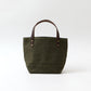 HERITAGE LEATHER MILITARY CANVAS MINI TOTE - OLIVE_BROWN LEATHER