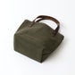 HERITAGE LEATHER MILITARY CANVAS MINI TOTE - OLIVE_BROWN LEATHER