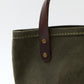 HERITAGE LEATHER MILITARY CANVAS MINI TOTE - OLIVE_BROWN LEATHER