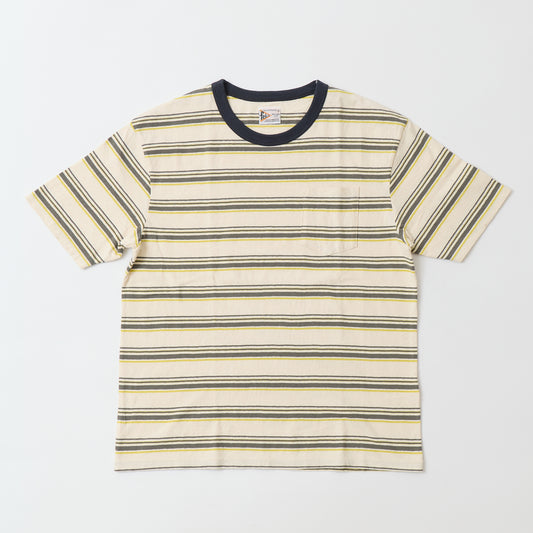 FELCO S/S CREW POCKET TEE - TICK TACK STRIPE