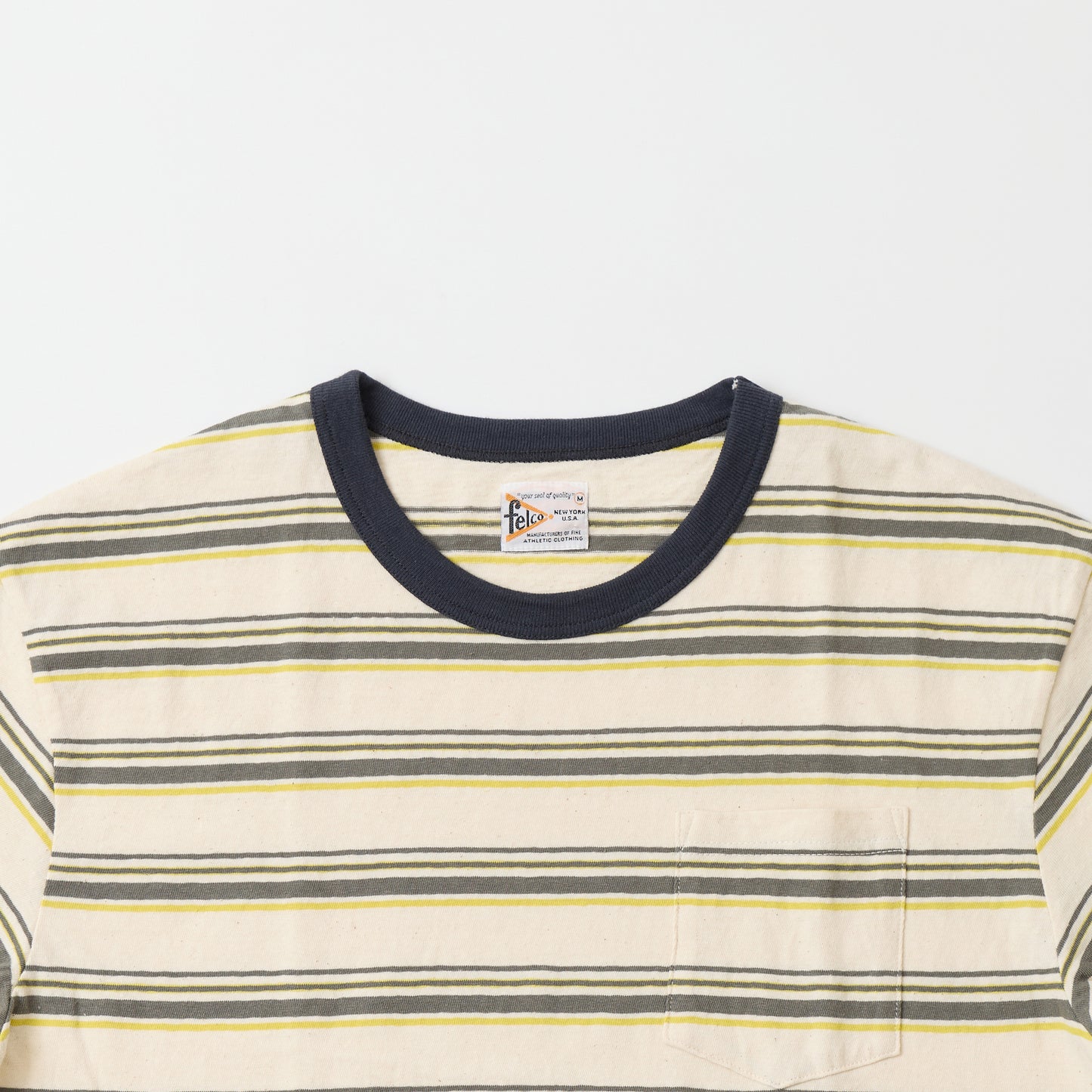 FELCO S/S CREW POCKET TEE - TICK TACK STRIPE