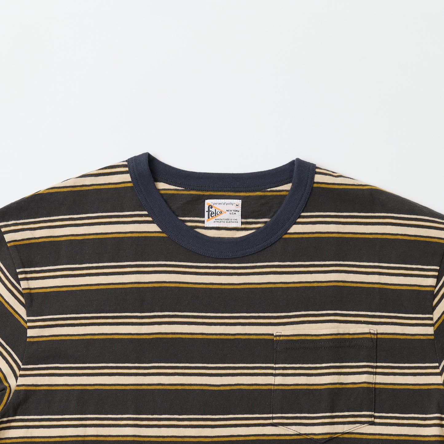 FELCO S/S CREW POCKET TEE - TICK TACK STRIPE