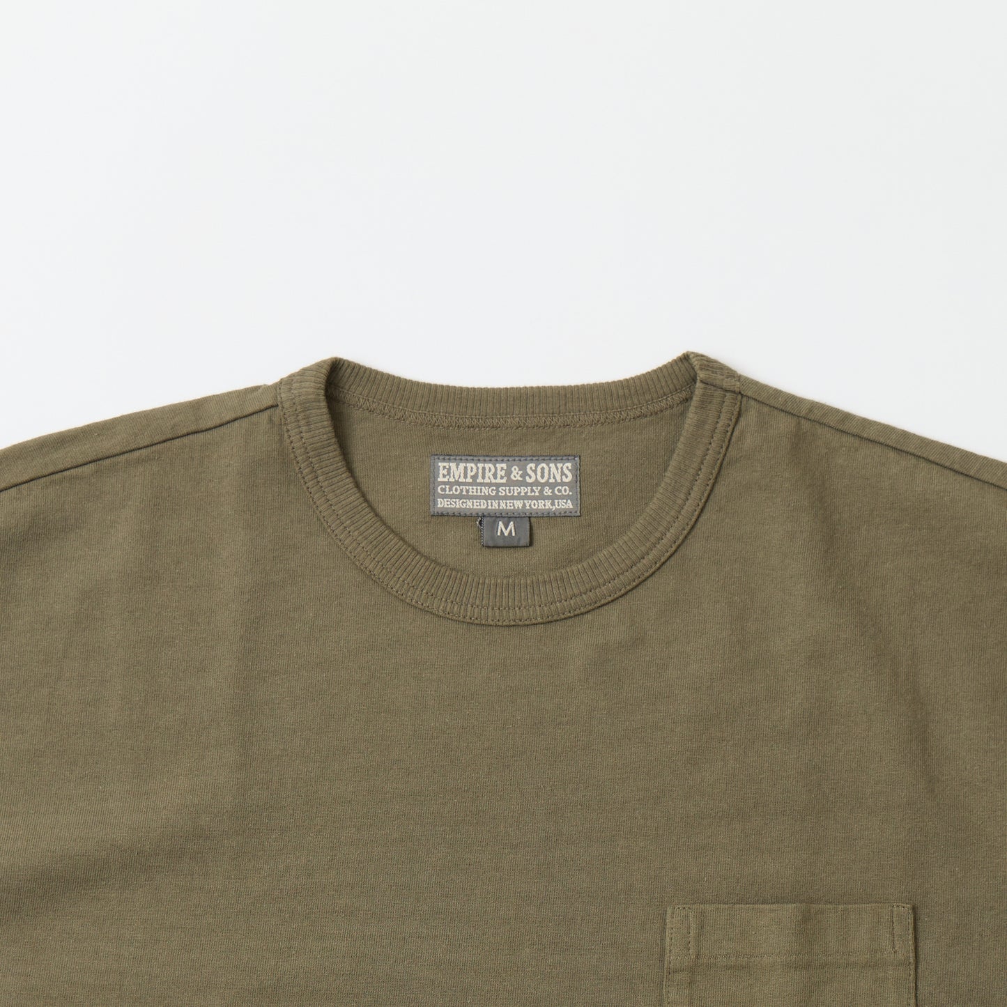 EMPIRE & SONS S/S CREW POCKET TEE AMERICAN DRY JERSEY BLIND SINGLE STITCH - 4 COLORS