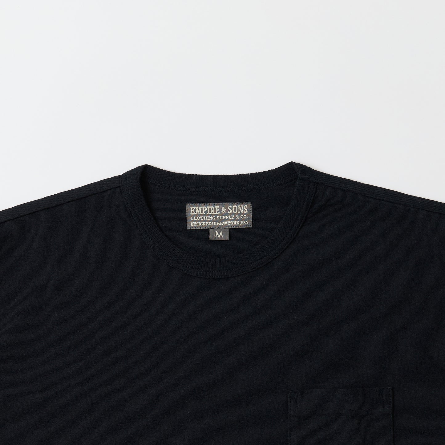 EMPIRE & SONS S/S CREW POCKET TEE AMERICAN DRY JERSEY BLIND SINGLE STITCH - 4 COLORS