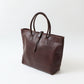 HERITAGE LEATHER ALL LATIGO LEATHER TOTE BAG  W/CLOSURE STRAP - BROWN LATIGO